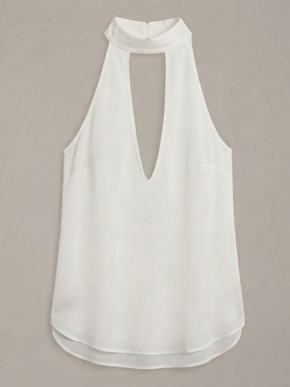 Haute Hippie Silk Keyhole tank in off-white size small